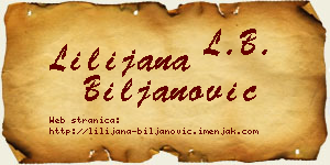 Lilijana Biljanović vizit kartica